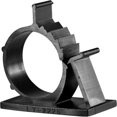 Adhesive Cable Management Clips, 1.0 Inch Adjustable Clamp, Black