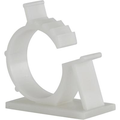 Adhesive Cable Management Clips, 1.0 Inch Adjustable Clamp, White