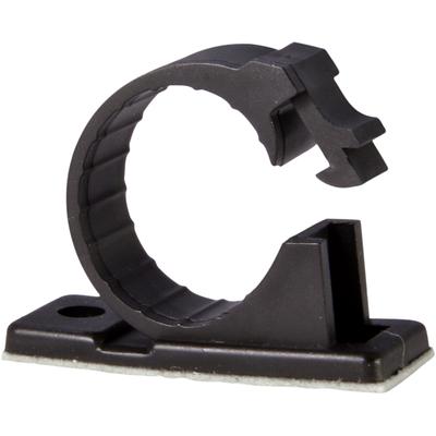 Adhesive Cable Management Clips Fixed Clamp w/ Optional Screw Mount, Medium 0.6"