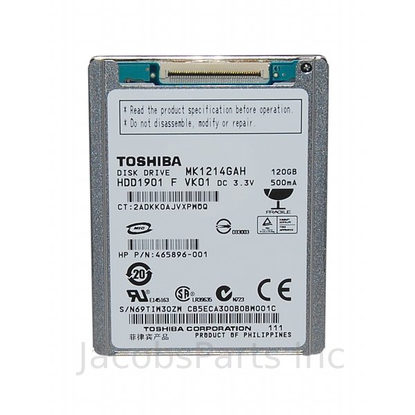 New 120GB 1.8" ATA 7 Mini Hard Drive Toshiba MK1214GAH