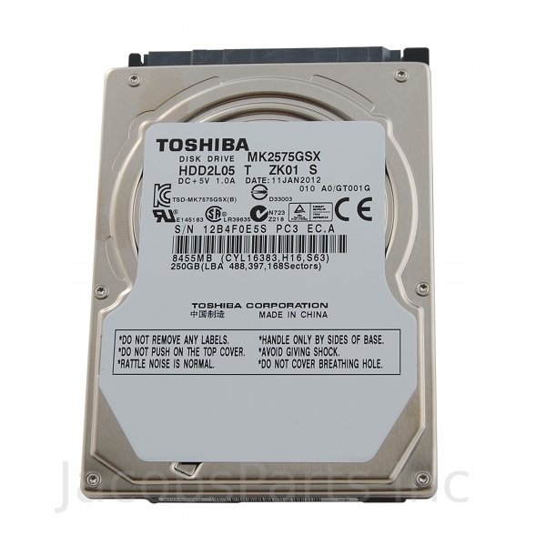 New 250GB 2.5" 5400RPM SATA Hard Drive Toshiba MK2575GSX