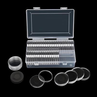 50 Pieces 40mm Coin Capsule Holder with Plastic Storage Case Container for Coin Collection