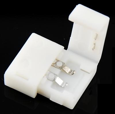 8mm 2-pin Solderless Clip-on Coupler Connector for 3528 LED Strip Light PCB