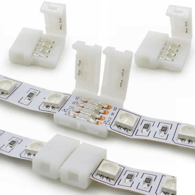 10mm 4-pin Solderless Clip-on Coupler Connector for 5050 RGB LED Strip Light