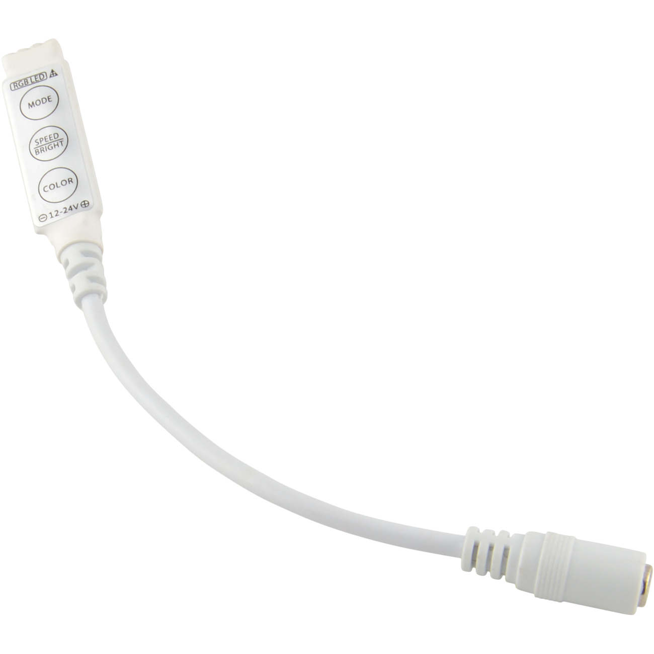 Low-profile Inline Controller for RGB LED Strip Light, White
