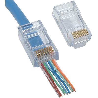 100pcs RJ45 Pass Through Modular Plug Network Cable Connector End 8P8C CAT6