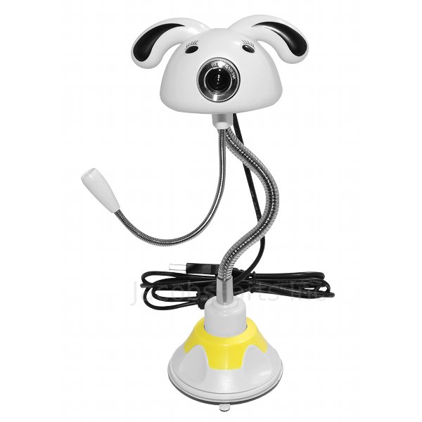 3MP USB White Bunny Webcam Camera w/ Flexible Suction Mount and Microphone
