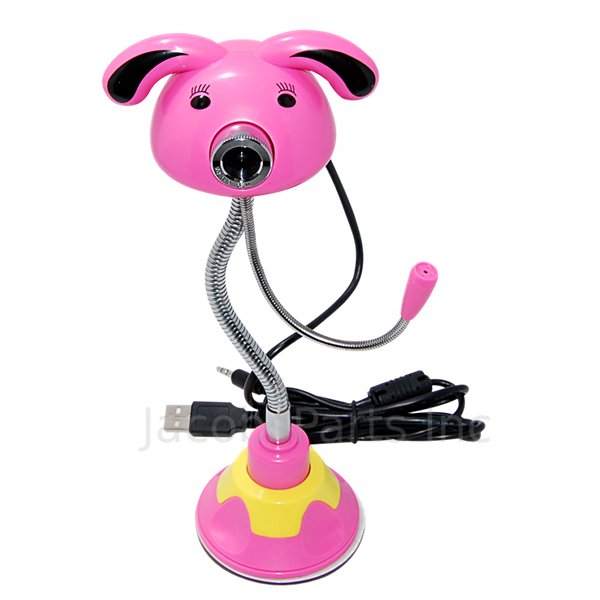 3MP USB Pink Bunny Webcam Camera w/ Flexible Suction Mount and Microphone