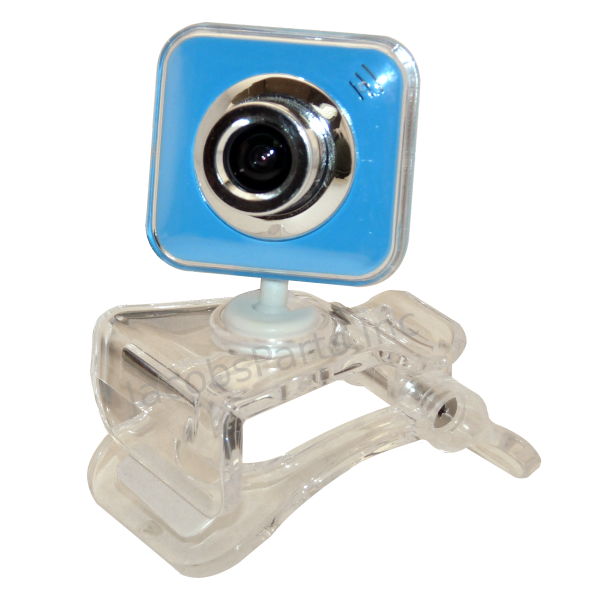 3MP Blue Webcam with Clip-Stand and Microphone